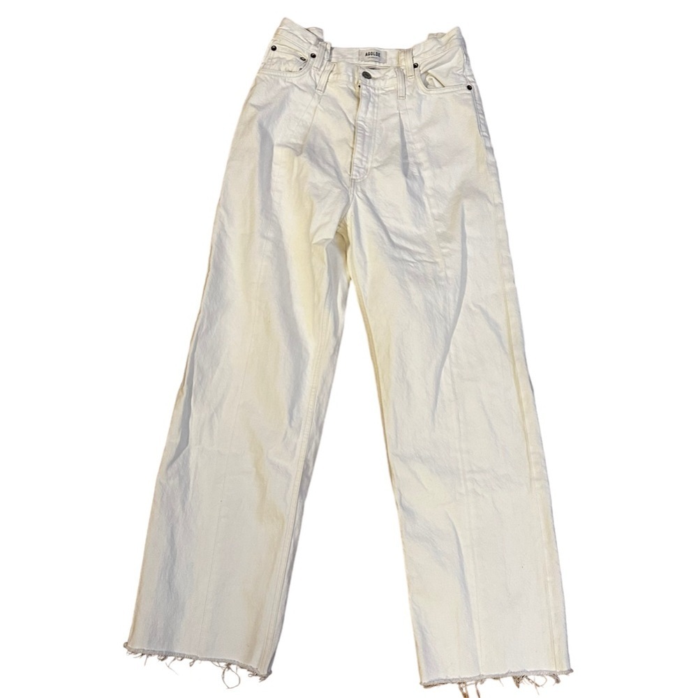 AGOLDE White Pieced Angled Straight-leg Jeans Size 27